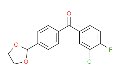 CAS No. 898760-40-2, 3-Chloro-4'-(1,3-dioxolan-2-yl)-4-fluorobenzophenone