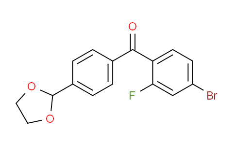 CAS No. 898760-58-2, 4-Bromo-4'-(1,3-dioxolan-2-yl)-2-fluorobenzophenone