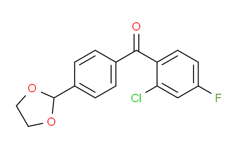 CAS No. 898760-60-6, 2-Chloro-4'-(1,3-dioxolan-2-yl)-4-fluorobenzophenone