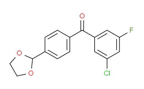 CAS No. 898760-62-8, 3-Chloro-4'-(1,3-dioxolan-2-yl)-5-fluorobenzophenone