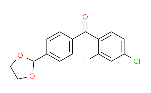 CAS No. 898760-64-0, 4-Chloro-4'-(1,3-dioxolan-2-yl)-2-fluorobenzophenone
