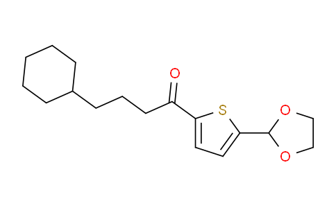 CAS No. 898772-76-4, (3-Cyclohexyl)propyl 5-(1,3-dioxolan-2-yl)-2-thienyl ketone