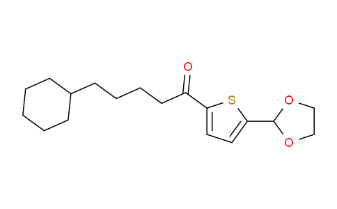 CAS No. 898772-78-6, (4-Cyclohexyl)butyl 5-(1,3-dioxolan-2-yl)-2-thienyl ketone