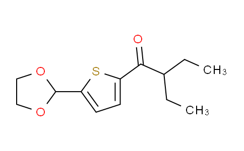 CAS No. 898772-96-8, 5-(1,3-Dioxolan-2-yl)-2-thienyl 1-ethylpropyl ketone