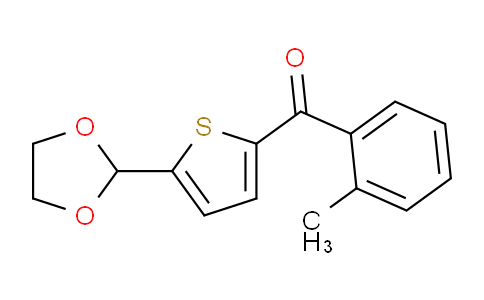 CAS No. 898773-17-6, 5-(1,3-Dioxolan-2-yl)-2-(2-methylbenzoyl)thiophene