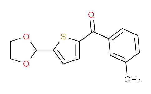 CAS No. 898773-20-1, 5-(1,3-Dioxolan-2-yl)-2-(3-methylbenzoyl)thiophene