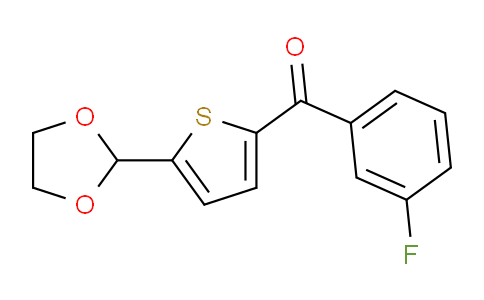 CAS No. 898773-38-1, 5-(1,3-Dioxolan-2-yl)-2-(3-fluorobenzoyl)thiophene