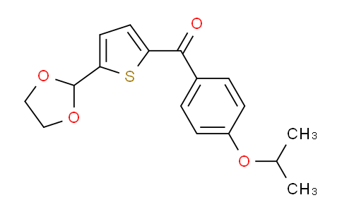 CAS No. 898778-40-0, 5-(1,3-Dioxolan-2-yl)-2-(4-isopropoxylbenzoyl)thiophene
