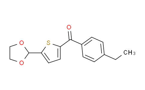 CAS No. 898778-46-6, 5-(1,3-Dioxolan-2-yl)-2-(4-ethylbenzoyl)thiophene