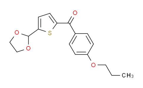 CAS No. 898778-63-7, 5-(1,3-Dioxolan-2-yl)-2-(4-propoxybenzoyl)thiophene