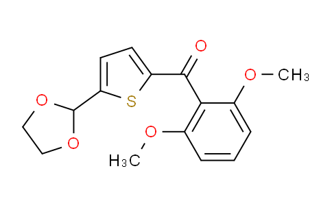 CAS No. 898779-07-2, 2-(2,6-Dimethoxybenzoyl)-5-(1,3-dioxolan-2-yl)thiophene