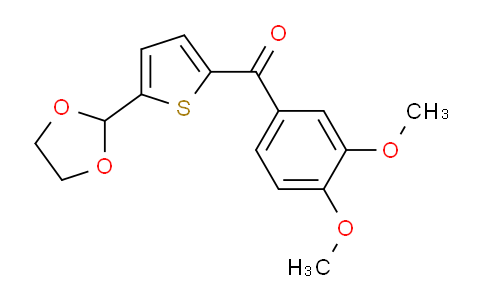 CAS No. 898779-10-7, 2-(3,4-Dimethoxybenzoyl)-5-(1,3-dioxolan-2-yl)thiophene