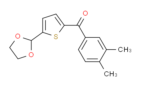 CAS No. 898779-28-7, 2-(3,4-Dimethylbenzoyl)-5-(1,3-dioxolan-2-yl)thiophene