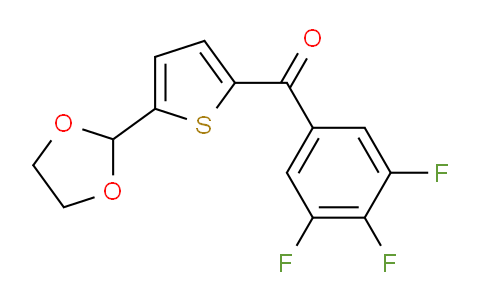 CAS No. 898779-34-5, 5-(1,3-Dioxolan-2-yl)-2-(3,4,5-triflurobenzoyl)thiophene