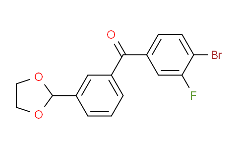 CAS No. 898779-48-1, 4-Bromo-3'-(1,3-dioxolan-2-yl)-3-fluorobenzophenone