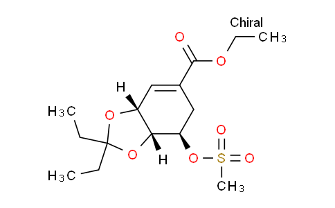 CAS No. 204254-90-0, ethyl (3aR,7R,7aR)-2,2-diethyl-7-methylsulfonyloxy-3a,6,7,7a-tetrahydro-1,3-benzodioxole-5-carboxylate