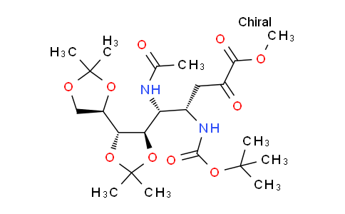 CAS No. 1360872-51-0, methyl (4S,5R)-5-acetamido-4-((tert-butoxycarbonyl)amino)-2-oxo-5-((4S,4'R,5R)-2,2,2',2'-tetramethyl-[4,4'-bi(1,3-dioxolan)]-5-yl)pentanoate
