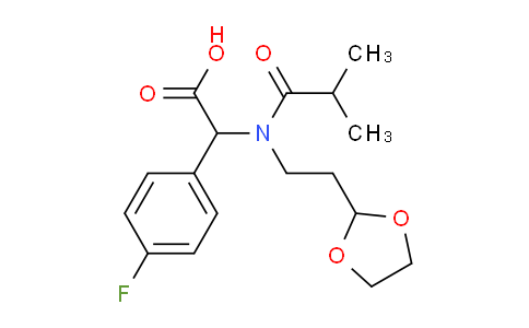 CAS No. 110862-44-7, Benzeneacetic acid, α-[[2-(1,3-dioxolan-2-yl)ethyl](2-methyl-1-oxopropyl)amino]-4-fluoro-