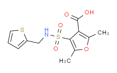 CAS No. 306936-40-3, 2,5-dimethyl-4-(N-(thiophen-2-ylmethyl)sulfamoyl)furan-3-carboxylic acid