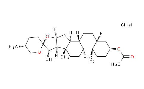 CAS No. 2530-07-6, (2AS,2'R,4S,5'R,6aS,6bS,8aS,8bR,9S,11aS,12aS,12bR)-5',6a,8a,9-tetramethyldocosahydrospiro[naphtho[2',1':4,5]indeno[2,1-b]furan-10,2'-pyran]-4-yl acetate