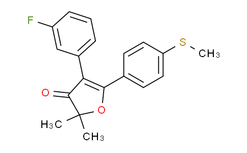 CAS No. 301693-50-5, 4-(3-Fluorophenyl)-2,2-dimethyl-5-(4-(methylthio)phenyl)furan-3(2H)-one