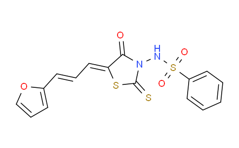 CAS No. 861123-84-4, 5-(3-(2-Furyl)prop-2-enylidene)-3- [(phenylsulfonyl)amino]-2-thioxo-1,3-thiazolidin-4-one