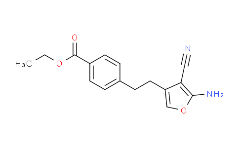 CAS No. 151864-76-5, Benzoic acid, 4-[2-(5-amino-4-cyano-3-furanyl)ethyl]-, ethyl ester