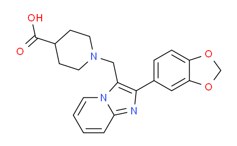 DY760190 | 904814-29-5 | 1-((2-(Benzo[d][1,3]dioxol-5-yl)imidazo[1,2-a]pyridin-3-yl)methyl)piperidine-4-carboxylic acid