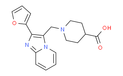 CAS No. 904817-29-4, 1-((2-(Furan-2-yl)imidazo[1,2-a]pyridin-3-yl)methyl)piperidine-4-carboxylic acid