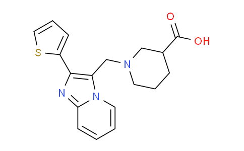 CAS No. 912770-75-3, 1-((2-(Thiophen-2-yl)imidazo[1,2-a]pyridin-3-yl)methyl)piperidine-3-carboxylic acid