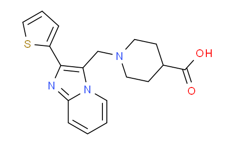CAS No. 904817-36-3, 1-((2-(Thiophen-2-yl)imidazo[1,2-a]pyridin-3-yl)methyl)piperidine-4-carboxylic acid