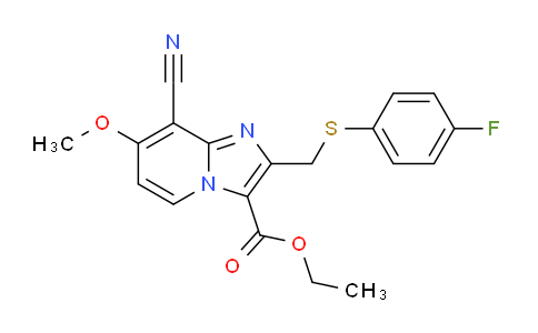 CAS No. 1704066-57-8, Ethyl 8-cyano-2-(((4-fluorophenyl)thio)methyl)-7-methoxyimidazo[1,2-a]pyridine-3-carboxylate