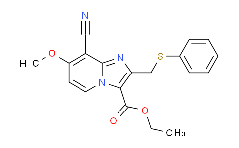 CAS No. 1704066-58-9, Ethyl 8-cyano-7-methoxy-2-((phenylthio)methyl)imidazo[1,2-a]pyridine-3-carboxylate