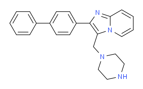 CAS No. 727975-40-8, 2-([1,1'-Biphenyl]-4-yl)-3-(piperazin-1-ylmethyl)imidazo[1,2-a]pyridine
