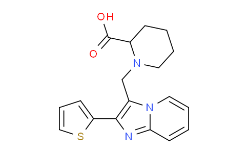 CAS No. 1029106-99-7, 1-((2-(Thiophen-2-yl)imidazo[1,2-a]pyridin-3-yl)methyl)piperidine-2-carboxylic acid