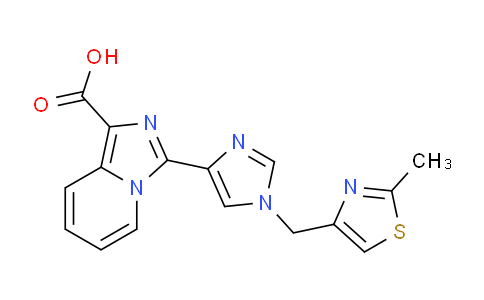 CAS No. 1422063-21-5, 3-(1-((2-Methylthiazol-4-yl)methyl)-1H-imidazol-4-yl)imidazo[1,5-a]pyridine-1-carboxylic acid