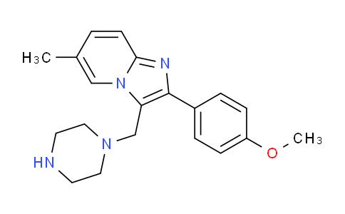 CAS No. 727976-07-0, 2-(4-Methoxyphenyl)-6-methyl-3-(piperazin-1-ylmethyl)imidazo[1,2-a]pyridine
