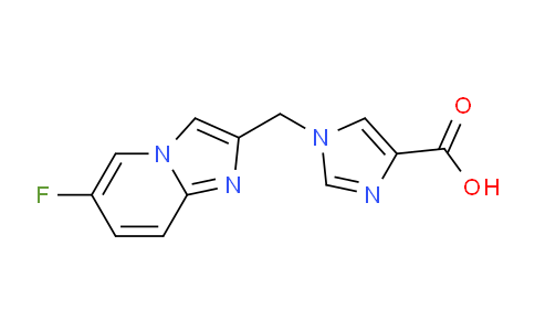 CAS No. 1708370-59-5, 1-((6-Fluoroimidazo[1,2-a]pyridin-2-yl)methyl)-1H-imidazole-4-carboxylic acid