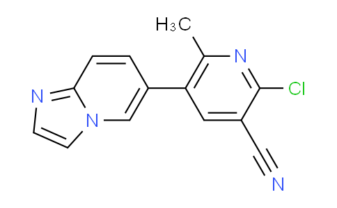 CAS No. 116355-37-4, 2-Chloro-5-(imidazo[1,2-a]pyridin-6-yl)-6-methylnicotinonitrile
