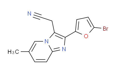 CAS No. 88571-11-3, 2-(2-(5-Bromofuran-2-yl)-6-methylimidazo[1,2-a]pyridin-3-yl)acetonitrile