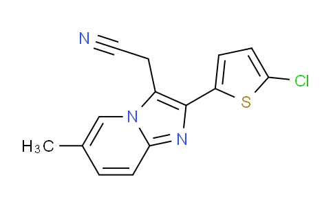 CAS No. 88594-28-9, 2-(2-(5-Chlorothiophen-2-yl)-6-methylimidazo[1,2-a]pyridin-3-yl)acetonitrile
