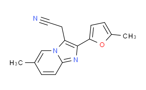 CAS No. 88571-12-4, 2-(6-Methyl-2-(5-methylfuran-2-yl)imidazo[1,2-a]pyridin-3-yl)acetonitrile
