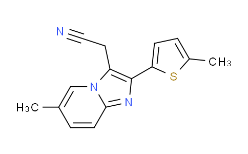 CAS No. 88570-78-9, 2-(6-Methyl-2-(5-methylthiophen-2-yl)imidazo[1,2-a]pyridin-3-yl)acetonitrile