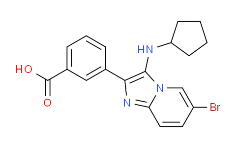CAS No. 1187590-66-4, 3-(6-Bromo-3-(cyclopentylamino)imidazo[1,2-a]pyridin-2-yl)benzoic acid