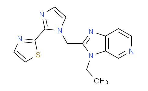 CAS No. 438553-83-4, 2-(1-((3-ethyl-3H-imidazo[4,5-c]pyridin-2-yl)methyl)-1H-imidazol-2-yl)thiazole