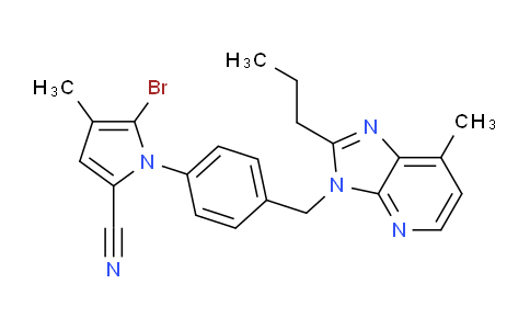 CAS No. 142016-06-6, 5-bromo-4-methyl-1-(4-((7-methyl-2-propyl-3H-imidazo[4,5-b]pyridin-3-yl)methyl)phenyl)-1H-pyrrole-2-carbonitrile