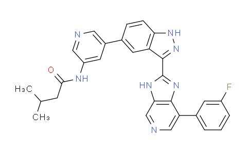 DY761116 | 1467093-03-3 | N-(5-(3-(7-(3-Fluorophenyl)-3H-imidazo[4,5-c]pyridin-2-yl)-1H-indazol-5-yl)pyridin-3-yl)-3-methylbutanamide