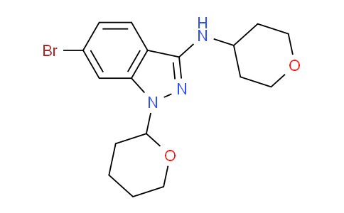 CAS No. 1214900-68-1, 6-bromo-1-(tetrahydro-2H-pyran-2-yl)-N-(tetrahydro-2H-pyran-4-yl)-1H-indazol-3-amine