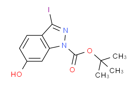 CAS No. 1221178-70-6, tert-butyl 6-hydroxy-3-iodo-1H-indazole-1-carboxylate