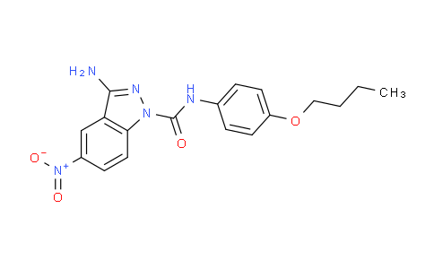 CAS No. 1263320-07-5, 3-amino-N-(4-butoxyphenyl)-5-nitro-1H-indazole-1-carboxamide